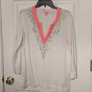 Lilly Pulitzer White Linen Amelia Island Tunic